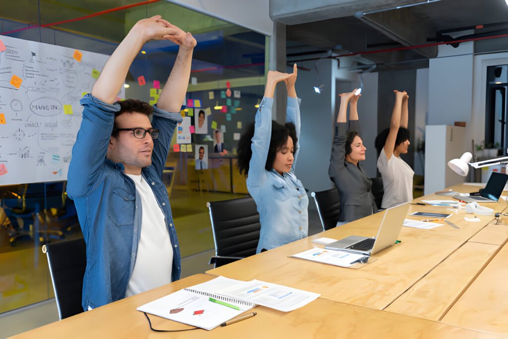 Digital Nomads in Mexico collaborating in a vibrant co-working space with colorful décor and traditional Mexican artwork.